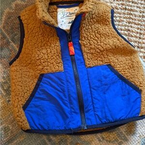 J. Crew Kids' Blue and Tan Sherpa Vest